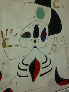 Hand prints on Miro Painting